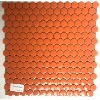 Orange Terracotta rond pastille mosaque maux mat satin par 2 M soit 75  le M