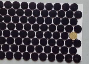 Noir pur rond pastille mosaïque émaux brillant par plaque 33,2 cm