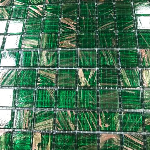 Vert  gemme de cuivre mosaïque pâte de verre par 25 carreaux