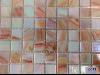 Rose mosaïque pâte de verre rose abricot nacré et marbré par M²