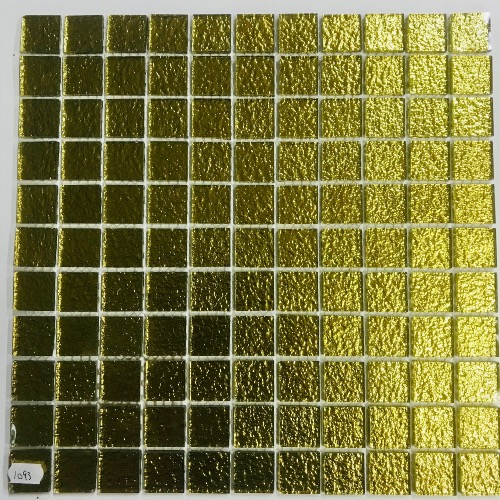 Jaune doré bronze mosaïque 2,5 cm vetrocristal par plaque 30*30 cm
