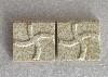 Jaune porphyre filet de pêche bord rond 5 par 5 cm mosaïque grès antique paray au ML