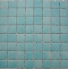 Bleu turquoise moucheté mosaïque émaux brillant bord droit 2.4 cm par plaquette de 20 carreaux