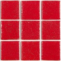Rouge coquelicot mosaïque émaux brillant bord droit 2,4 cm par plaquette 20 carreaux