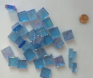 Bleu moyen Smalto dalle de verre translucide 2 cm par 200 grammes