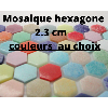  Mosaque hexagone 23 mm couleurs selon votre choix avec le configurateur commande spciale par 2 M soit 72.50  le M