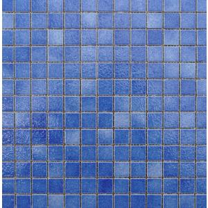 Bleu moyen / aster mosaïque Briare par plaque 34 cm