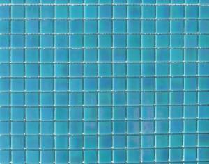 Bleu turquoise nacré mosaïque pâte de verre par 25 carreaux