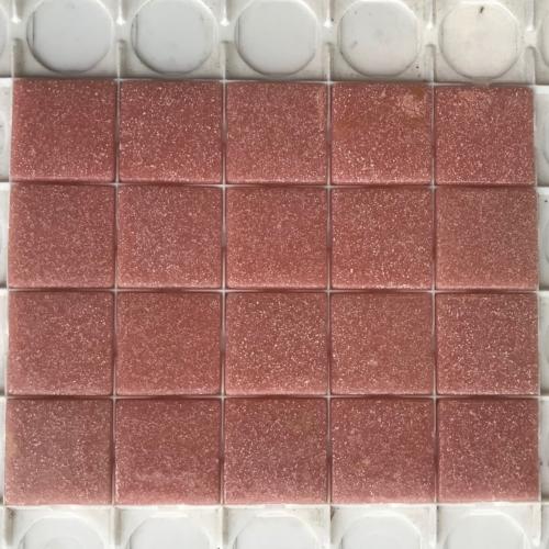 Rose Saumon granité mosaïque émaux brillant bord droit 2,3 cm par plaquette de 20 carreaux