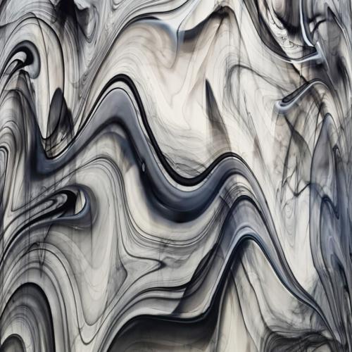 Noir et blanc baroque nuageux verre opaque fusing S96 oceanside plaque de 30 par 20 cm
