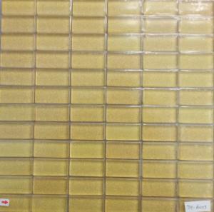 Jaune doré paillette fine rectangle 2.4 par 4.8 cm épaisseur 8 mm mosaïque émaux par 12 carreaux