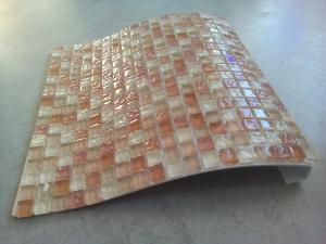 Beige et brun vetrocristal mix carré 1.5 cm 8mm épaisseur brillant pâte de verre vétrocristal par plaque de 30 cm