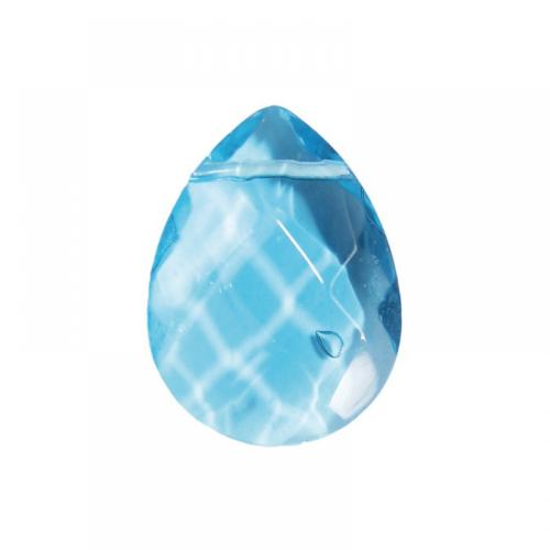 Bleu turquoise translucide pampille goutte ronde en cristal taillé 17 par 12 mm par 50 unités