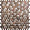 Brun doré hexagone mosaïque émaux brillant MAGMA TEXTURAS plaque 33 cm HTK
