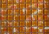 Orange ocre mosaque art vintage vetro-cristal 2.5 par 2.5cm par 100g