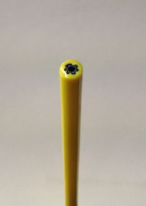 Millefiori jaune fleur bleu tige de verre pour mosaïque diamètre de 4-6 mm 30 cm