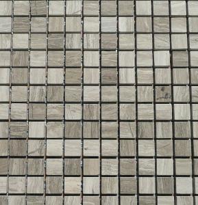 Gris clair strié brillant mosaïque 1.5 cm marbre plaque de 36 carreaux