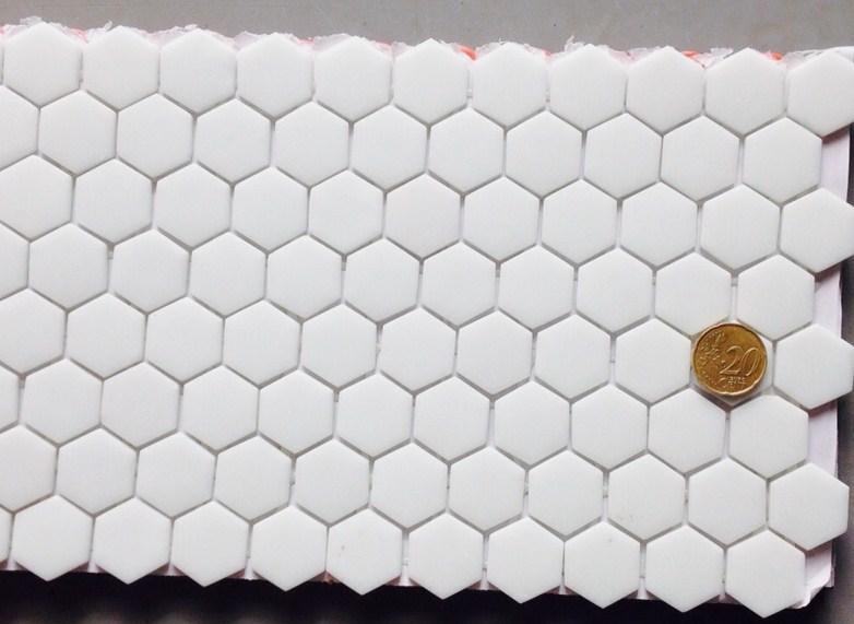 Mosaïque hexagone blanc pour mur et sol