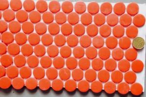 Orange terracotta rond pastille mosaïque émaux brillant par 100g