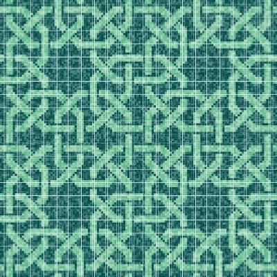 Mosaïque décor Arabesque MASCATE C tressage vert turquoise par 9 M²