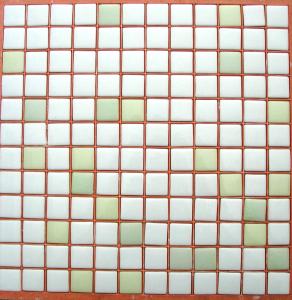Blanc brun et vert mélange SAMOA N°9-10 mosaïque émaux brillant mix couleurs plaque 33 cm