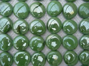 Vert bille de verre plate vert jade nacré galets de 30 mm par 10