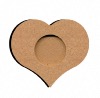 Bougie forme coeur 9.5 cm avec emplacement bougie support bois pour mosaïque