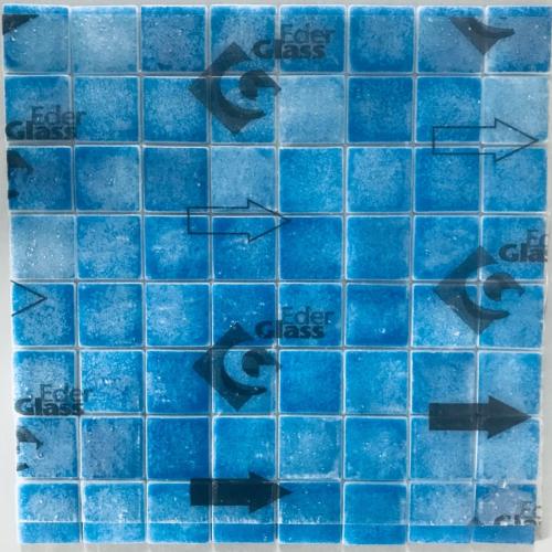 Bleu foncé moucheté  EGEO 4 cm mosaïque émaux par plaque 32 cm 