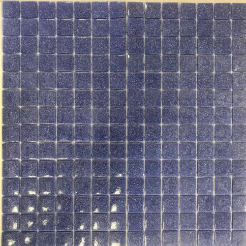 Bleu cobalt zafiro moucheté mosaïque émaux brillant bord droit 2,4 cm par plaquette 20 carreaux