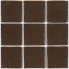 Brun cacao foncé mosaïque émaux brillant 2.4 cm pleine masse plaque 33 cm