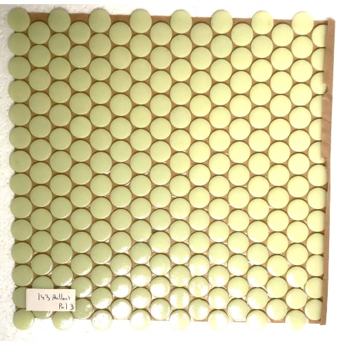 Jaune clair vintage rond pastille mosaïque émaux brillant plaque 33 cm pour Vrac