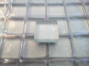 Argent mosaïque gris satiné carrés 24 mm épaisseur 8 mm mosaïque par plaque 30 cm