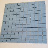 Bleu pétrole mosaïque 2,4 cm mat grès antique plaque 30 cm
