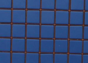 Bleu moyen saphir mosaïque mat Briare par plaque de 34.58 par 34.58 cm