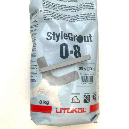 Gris argent Silver 1 ciment joint Litokol stylegrout 0-8 mm style grout hydro plus par 3 kilos