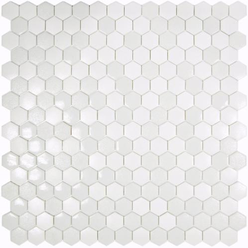 Blanc uni hexagone mosaïque émaux mat brillant SOL TEXTURAS par 2 M² soir 80 € le M²