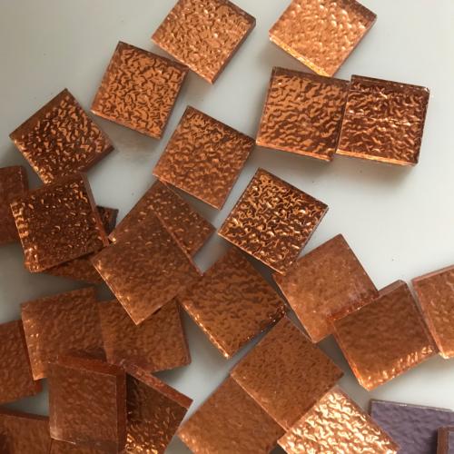 Orange cuivre clair mosaïque métal gauffré 2 cm précieux vendu à l'unité