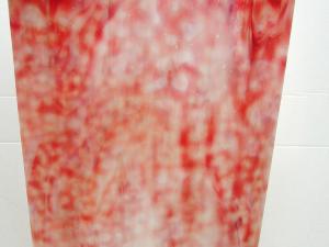 Rouge blanc mottle verre translucide ondulé plaque de 20 par 30 cm