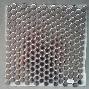 Argent mosaïque métallisé pastille 19mm  brillante plaque de 31 par 32.4 cm