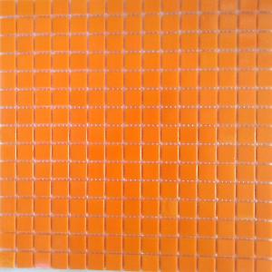 Orange jaune mosaïque pâte de verre jaune orange uni par plaque 32.5 cm