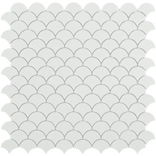Blanc mat écaille mosaïque émaux par 0.87 m²