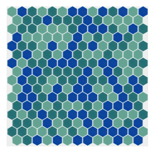 Mosaïque hexagone ou pastille couleurs selon votre choix avec le configurateur commande spéciale par 2 M² soit 72.50 € le M²