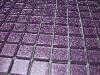 Rose mauve purple mosaïque paillette émaux brillant plaque 30 cm