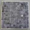 Noir granito mosaïque émaux brillant bord droit 2,4 cm par plaquette 20 carreaux