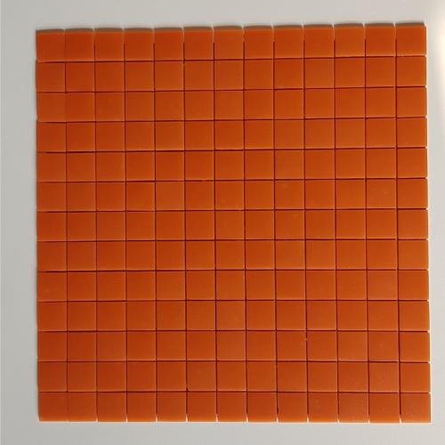 Orange terracotta mosaïque émaux mat/satiné 2.5 cm plaque 33 cm pour vrac