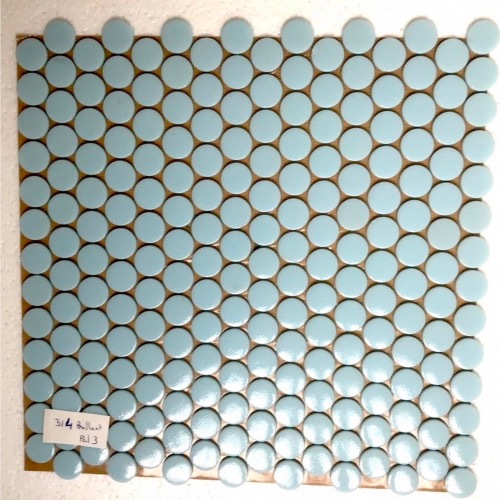 Bleu cyan clair rond pastille mosaïque émaux brillant par plaque 33 cm pour Vrac