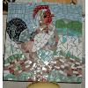 Coq avec verre modèle mosaïque