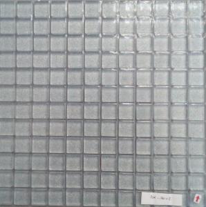 Argent mosaïque paillette carrés 24 mm épaisseur 4 mm émaux vetrocristal par plaque 30 cm