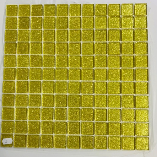 Jaune vert d'or paillette mosaïque vetrocristal 2.5 cm par 100g