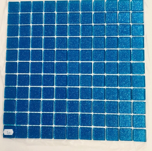Bleu foncé roi paillette mosaïque vetrocristal 2.5 cm par 100g